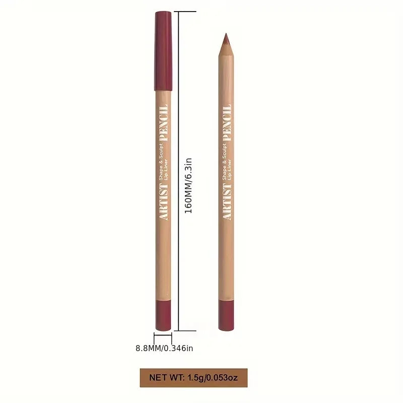 6-Pc Velvet Matte Lip Liner Set - Nude, Berry & Pink Shades