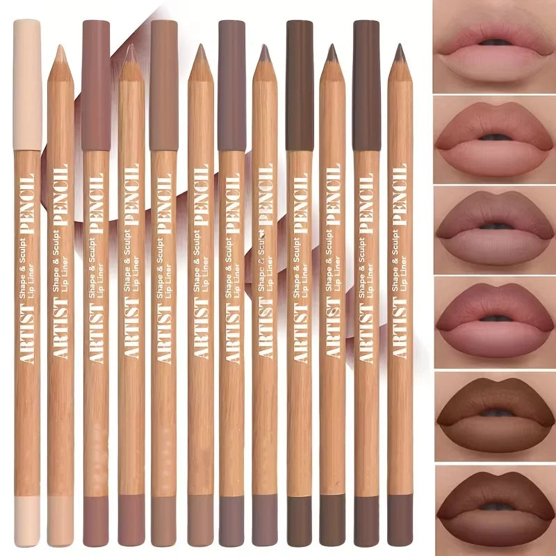 6-Pc Velvet Matte Lip Liner Set - Nude, Berry & Pink Shades