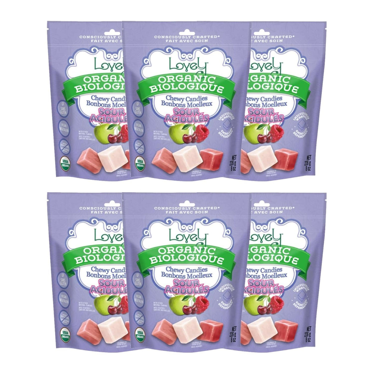Lovely Organic Sour Chewy Candies